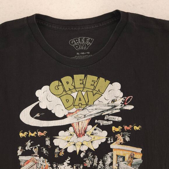 Green Day Band Short Sleeve Crew Neck Graphic T Shirt Mens Size XL Black - Picture 1 of 10